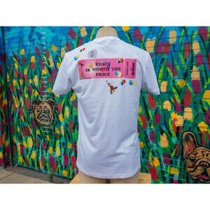 PEACE Is Worth The Price (c) T Shirt - Medium | Handmade With Custom Embroidery